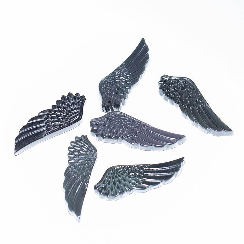 Hand carved natural rainbow obsidian angel wings crystal wings