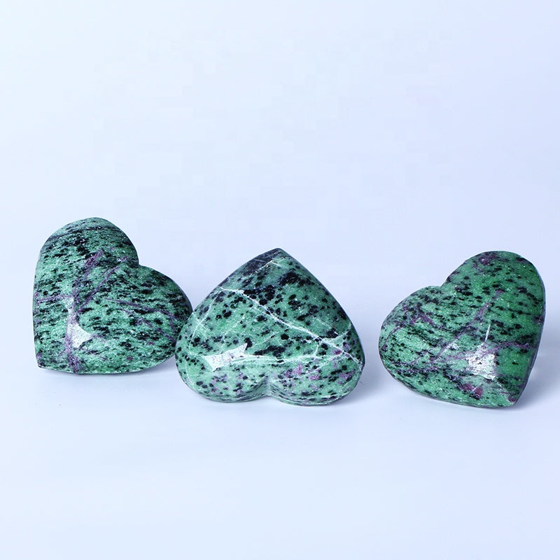 Artesanías populares talladas a mano, recuerdos de boda, regalos curativos, piedras preciosas de rubí zoisita, artesanías populares, corazón de cristal 