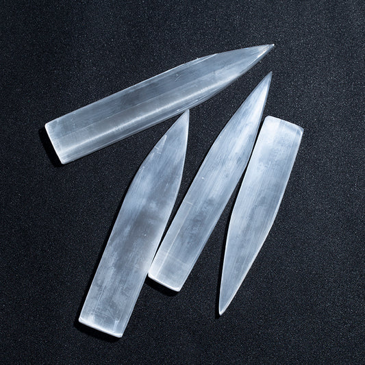 Natural reiki stone selenite point healing white gypsum wand