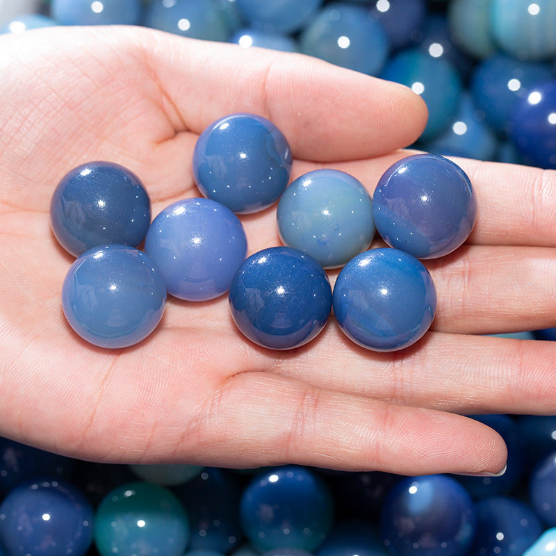 Decoración de bolas de cristal de ágata azul. 