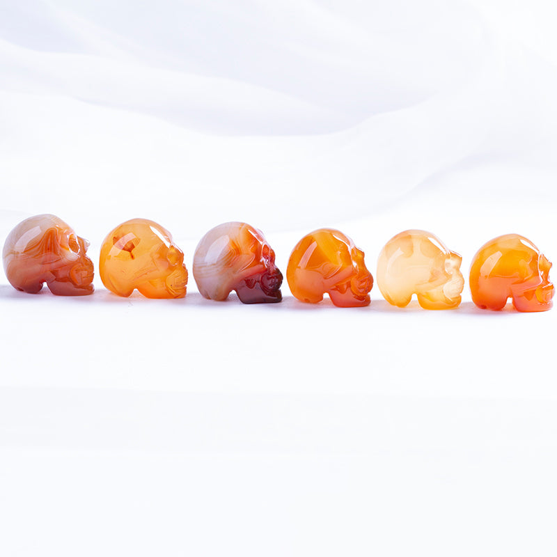 Calavera tallada a mano de cristal natural mini ágata calavera tallada a mano 