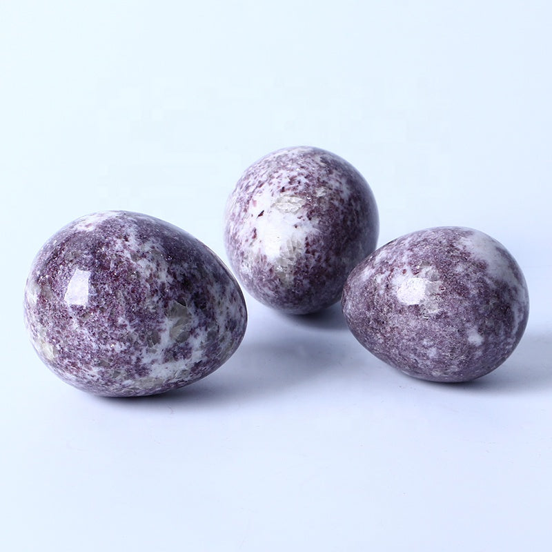 New arrival Healing Crystal Reiki Gemstone Collectible Decorative Lepidolite Eggs Crystal Eggs For Gifts