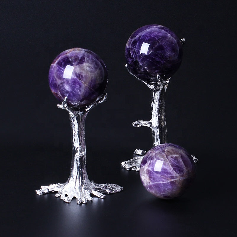Esfera de cristal de bola de cristal de amatista curativa de calidad súper alta Natural para Decoración 