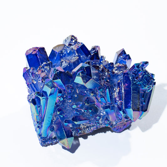 Venta al por mayor de racimo de cristal de cuarzo curativo de aura azul y púrpura natural 
