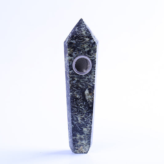 Bamboo stone crystal tobacco pipe