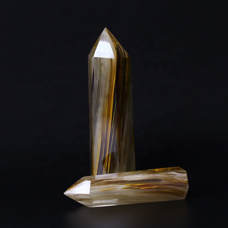 Torre de cristal de piedra de piedra de fundición amarilla 
