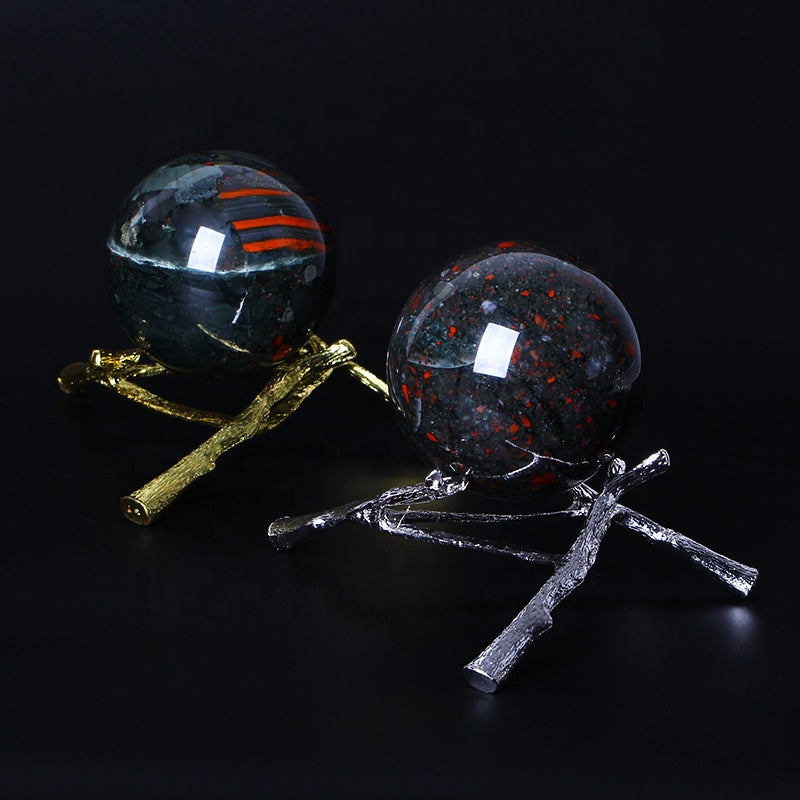Esfera de cristal de bola de piedra de sangre africana curativa natural para decoración 