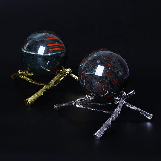 Esfera de cristal de bola de piedra de sangre africana curativa natural para decoración 