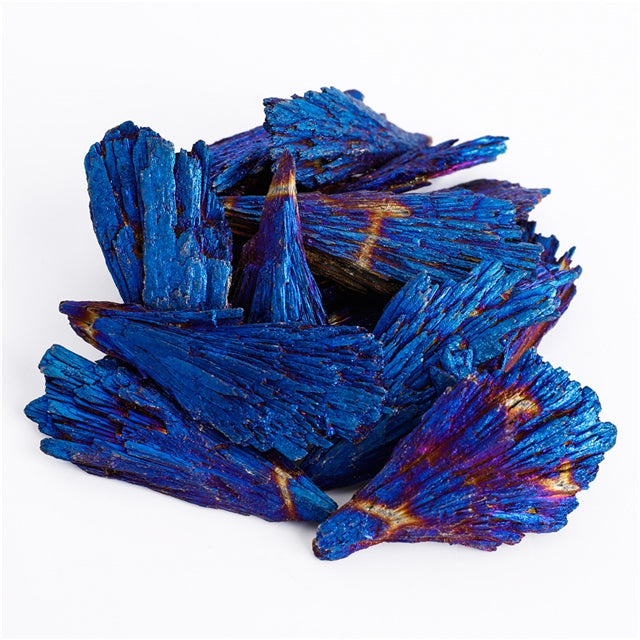 Venta al por mayor de turmalina negra de racimos de cristal de plumas de pavo real Natural electrochapada para regalo 