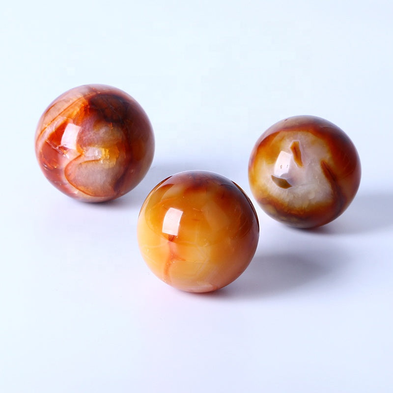 High-quality Healing Quartz Crystal Ball Natural Carnelian Sphere For Decoration