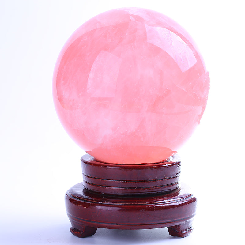 High quality pink rose quartz crystal ball
