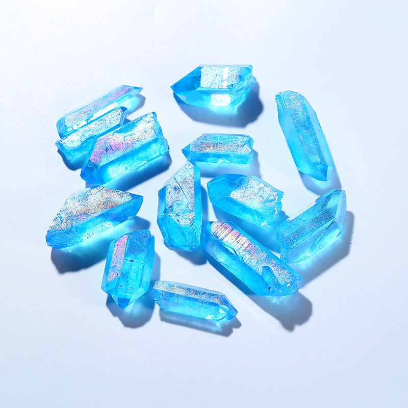 Big Size Wholesale Natural Sky Blue Aura Quartz Mineral Angel Crystal Points for Pendant