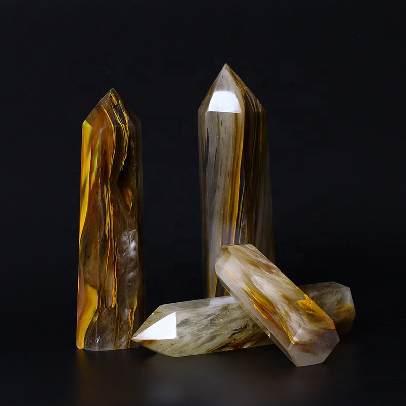 Torre de cristal de piedra de piedra de fundición amarilla 