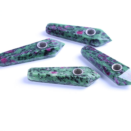 High quality nature red and green crystal pipe