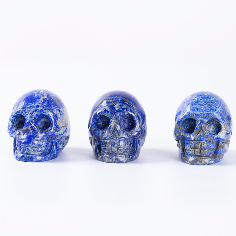 Natural engraving lapis lazuli crystal carving skull