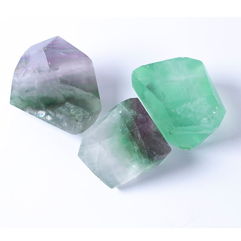Hot Sale New Product Wholesale Natural Rainbow Fluorite Gemstone Cube Square for healing