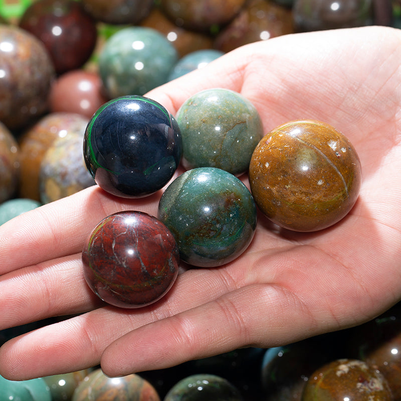 Bola de cristal de cepa de ágata de hierba oceánica 