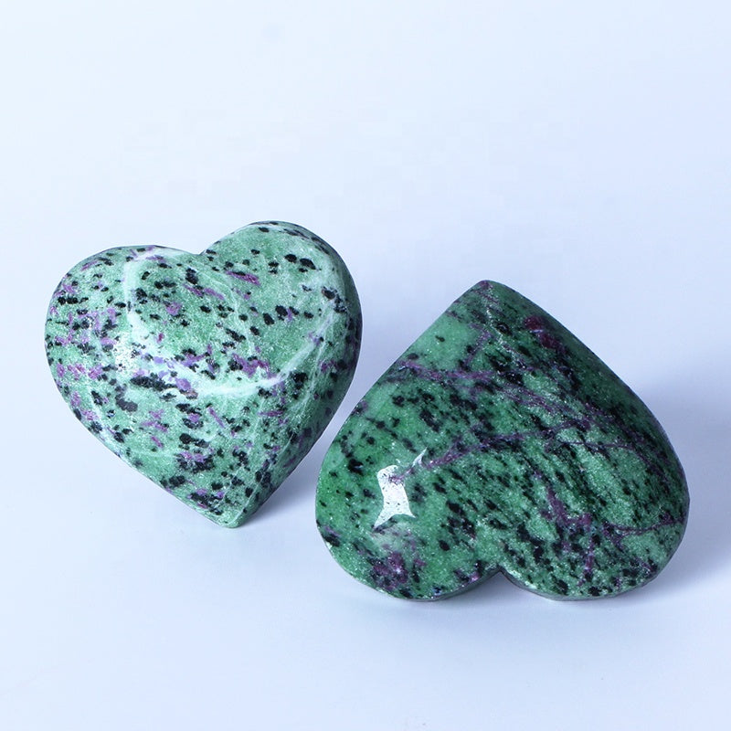 Artesanías populares talladas a mano, recuerdos de boda, regalos curativos, piedras preciosas de rubí zoisita, artesanías populares, corazón de cristal 