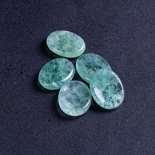 Natural crystal half gemstone green fluorite crystal