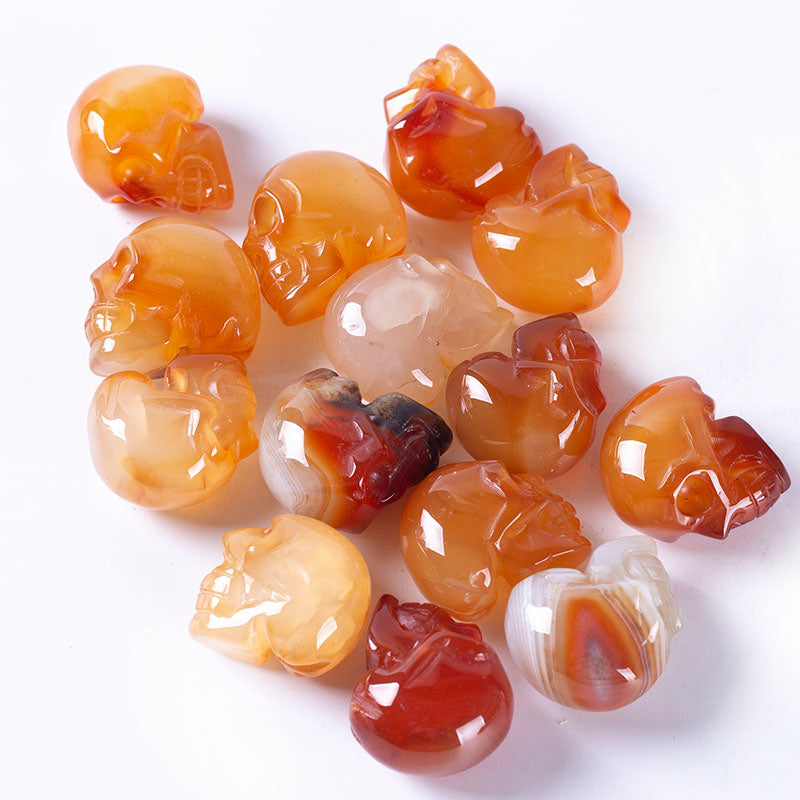 Natural crystal engraving agate skull decoration