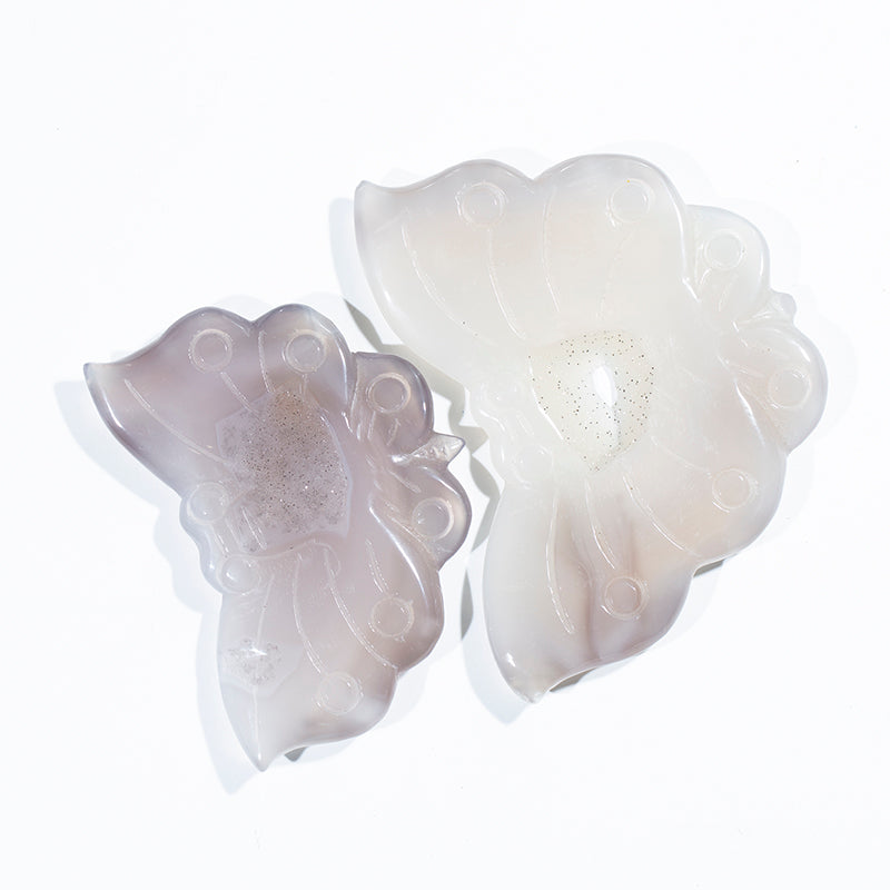 Natural crystal agate geode hand carved butterfly for home decoration