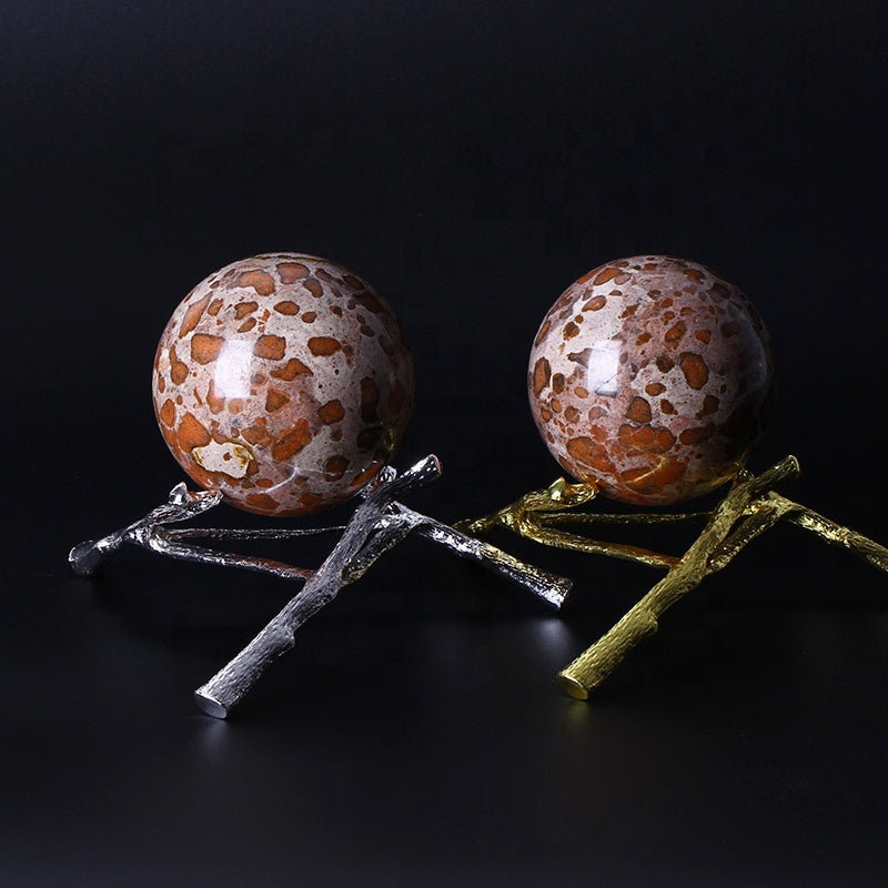 Natural Healing Leopard Jasper Ball Crystal Sphere For Decoration