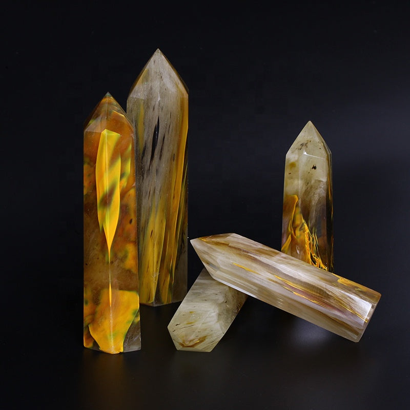 Torre de cristal de piedra de piedra de fundición amarilla 