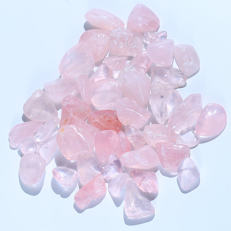 Cristales de piedras de cuarzo rosa 
