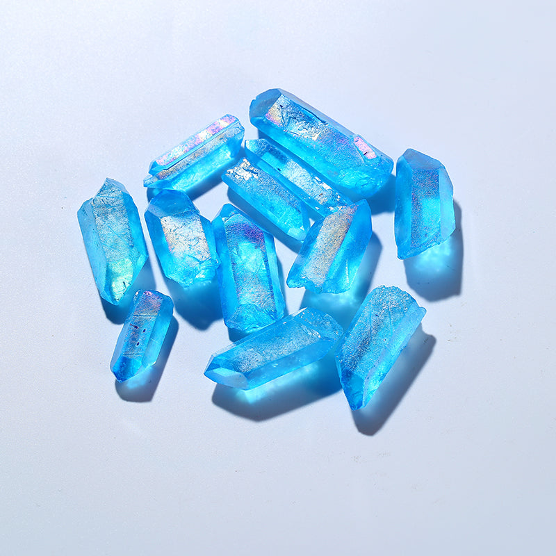 Big Size Wholesale Natural Sky Blue Aura Quartz Mineral Angel Crystal Points for Pendant