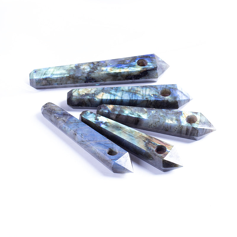 Natural crystal smoking tube, quartz crystal wand