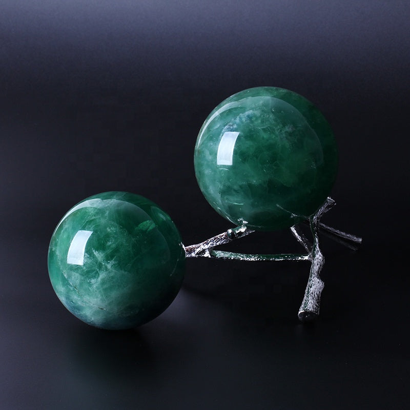 Decoración de bola de cristal de fluorita verde natural 