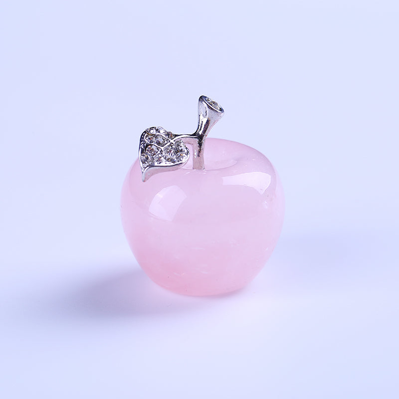 Manzana de cristal de cuarzo rosa regalo de Navidad 