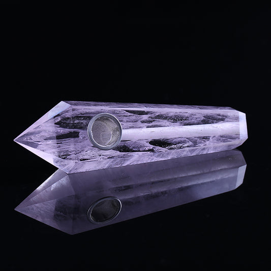 Pipa para fumar de cristal de cuarzo de fundición rosa rosa 