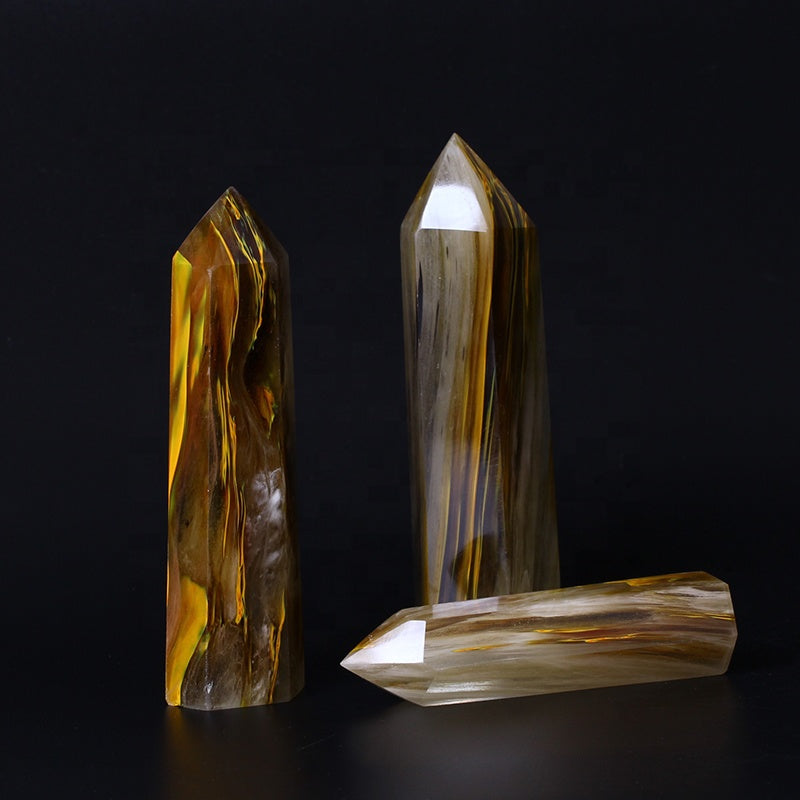 Torre de cristal de piedra de piedra de fundición amarilla 