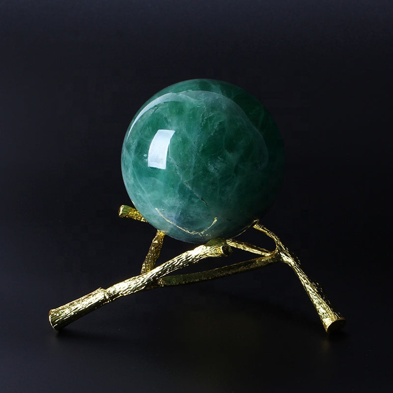 Decoración de bola de cristal de fluorita verde natural 