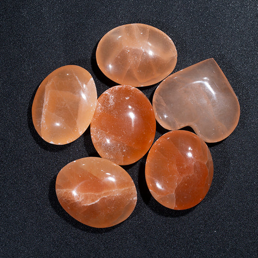 Natural morocco gypsum palm stone healing orange selenite stone