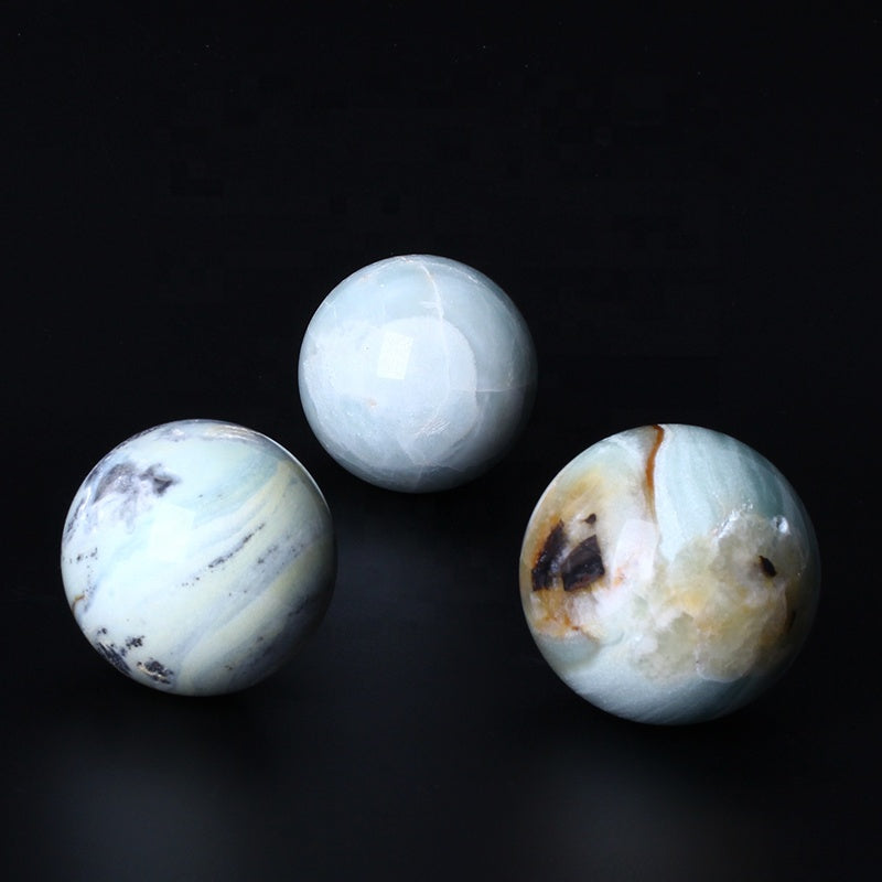 Natural Healing Blue Caribbean Calcite Crystal Ball Crystal Sphere For Decoration