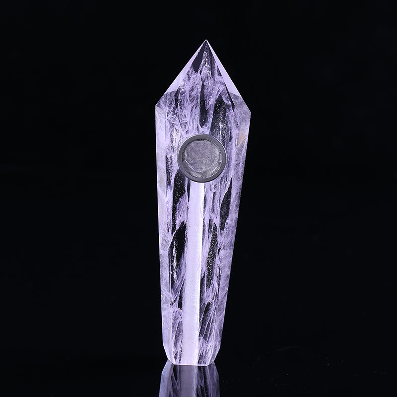 Pipa para fumar de cristal de cuarzo de fundición rosa rosa 