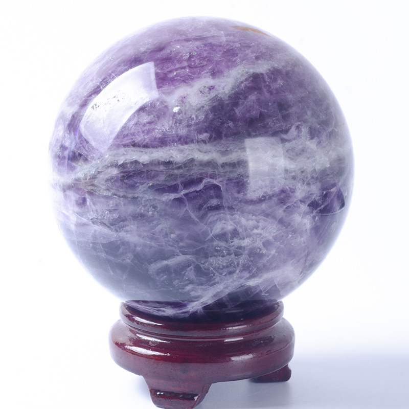 Cristales esféricos de fluorita púrpura natural 