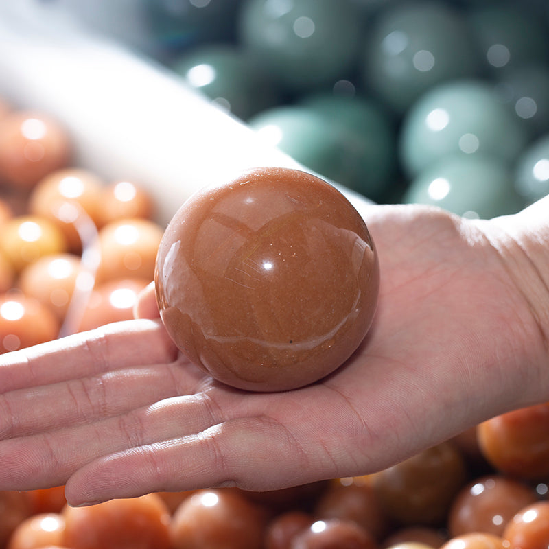 Natural yellow wild stone ball spherical