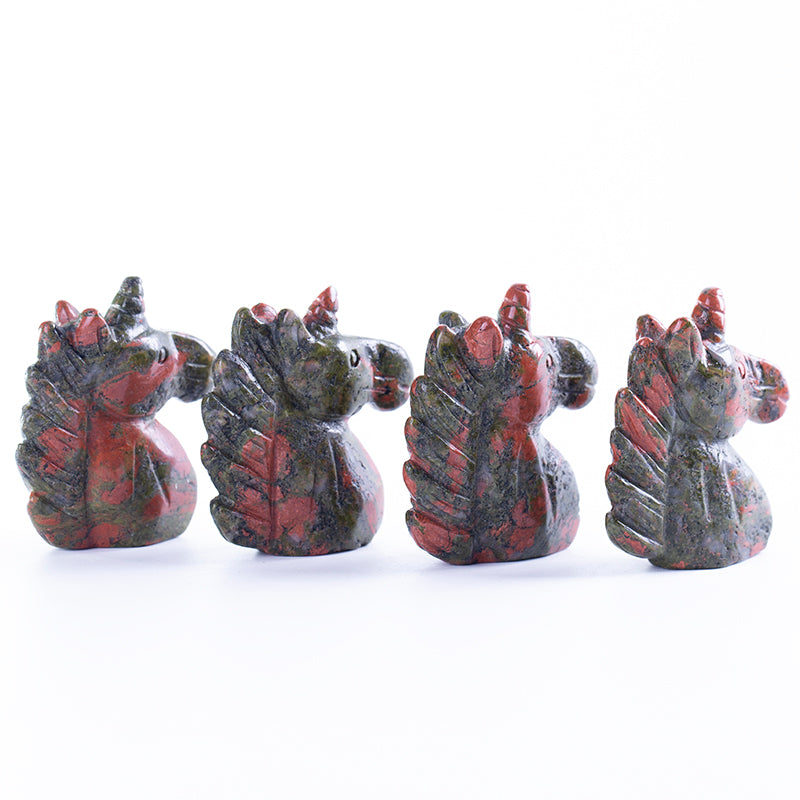 Natural crystal engraving unakite unicorn