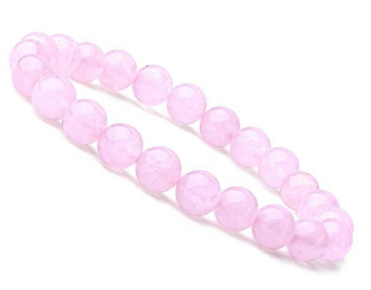 Las cuentas de piedra energética de cristal de cuarzo rosa de 8 mm se pueden estirar 