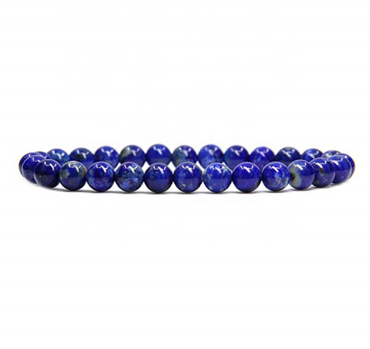 Wholesale Natural Lapis Lazuli Handmade Gem Semi-Precious Gemstone 6mm Round Beads Stretch Bracelet 7" Unisex