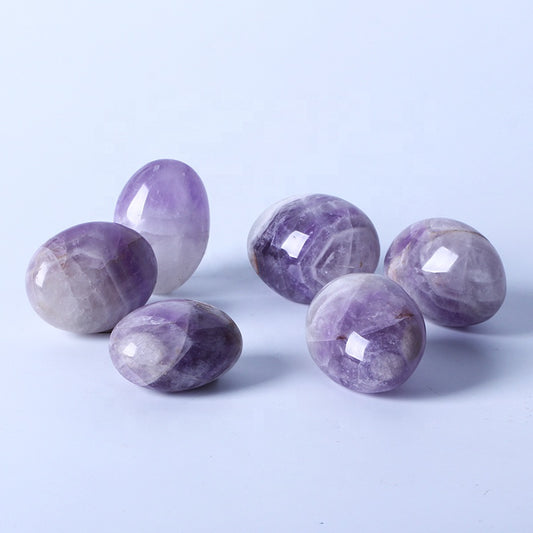 Natural Healing Crystal Reiki Gemstone Amethyst Palm Stone For Decoration