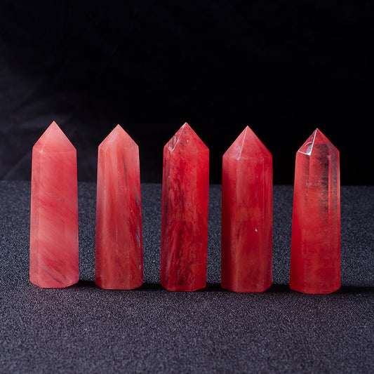Melting Beautiful Crystal Red Smelting Stone Crystal Wand Large