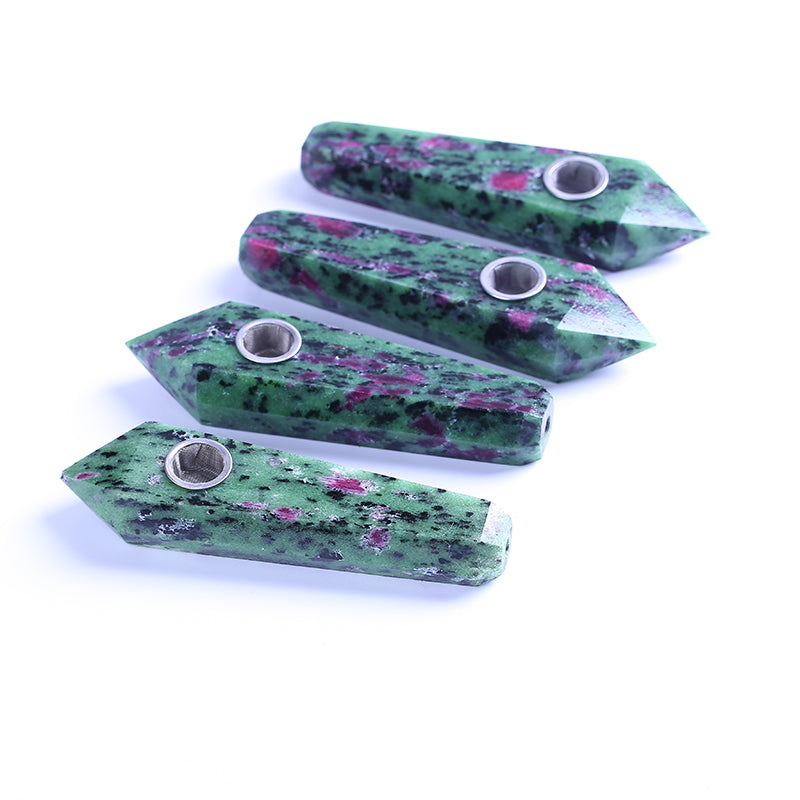 High quality nature red and green crystal pipe