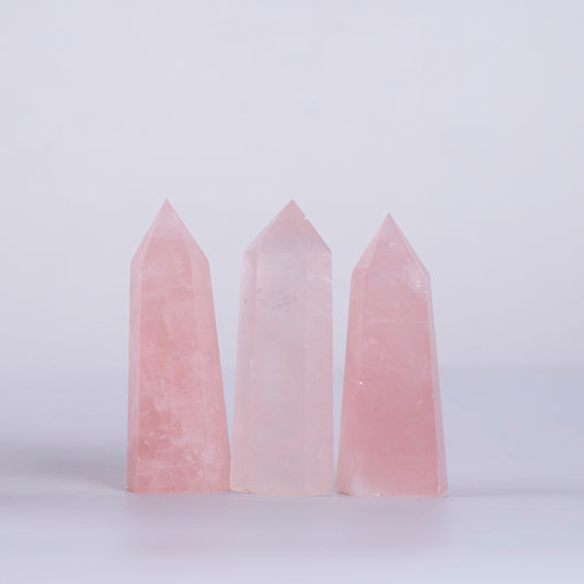 Natural crystal quartz point crystal pink rose stick