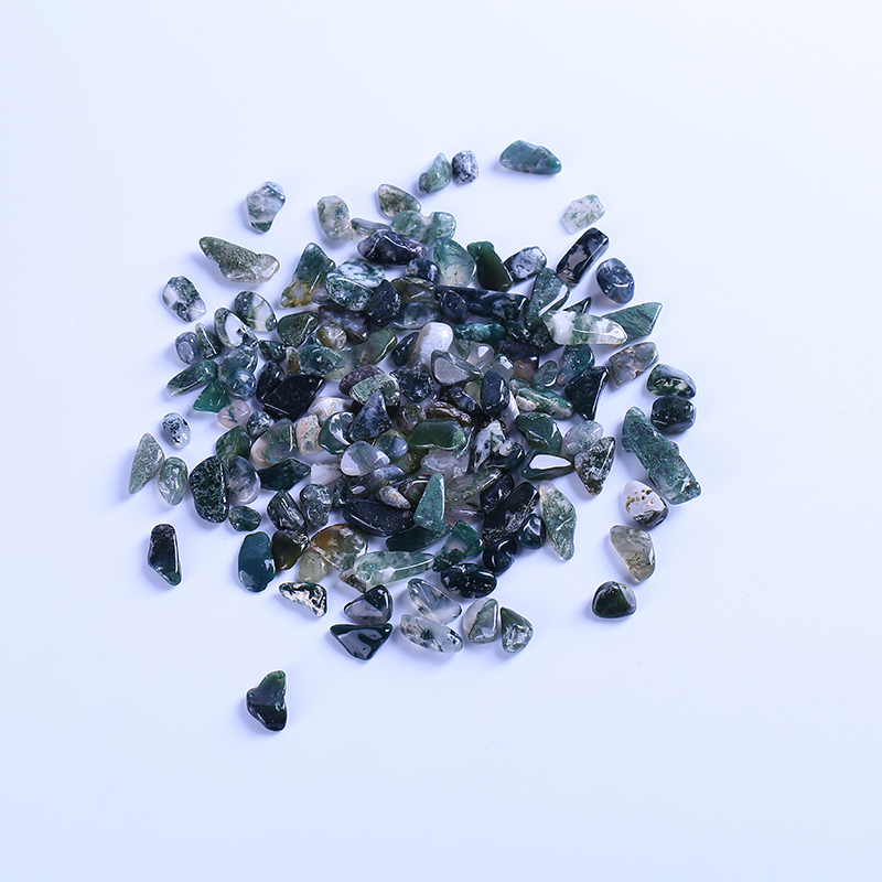 Piedra curativa de cristal de ágata de musgo con gema natural 