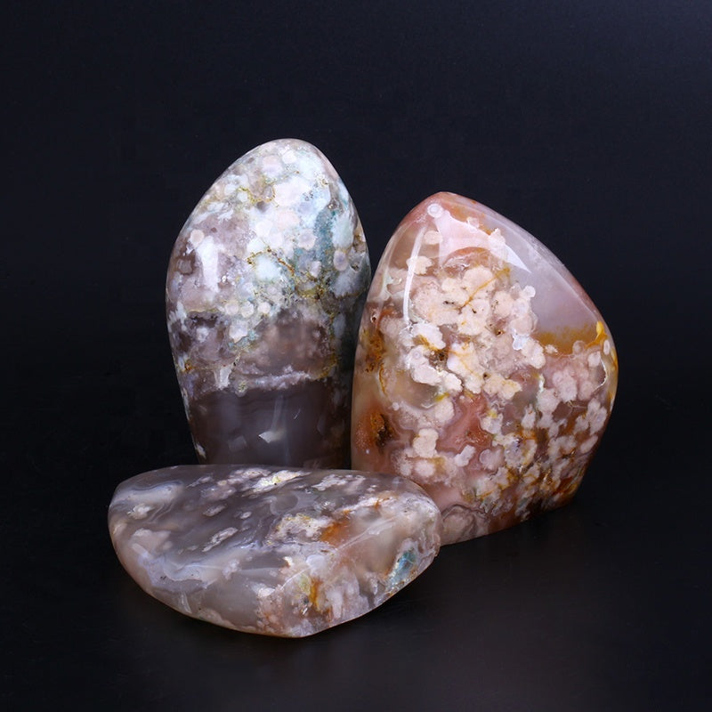Gran oferta, curación Natural, chakras y Reiki, piedras preciosas crudas, ágata Sakura, piedra en bruto para Decoración 