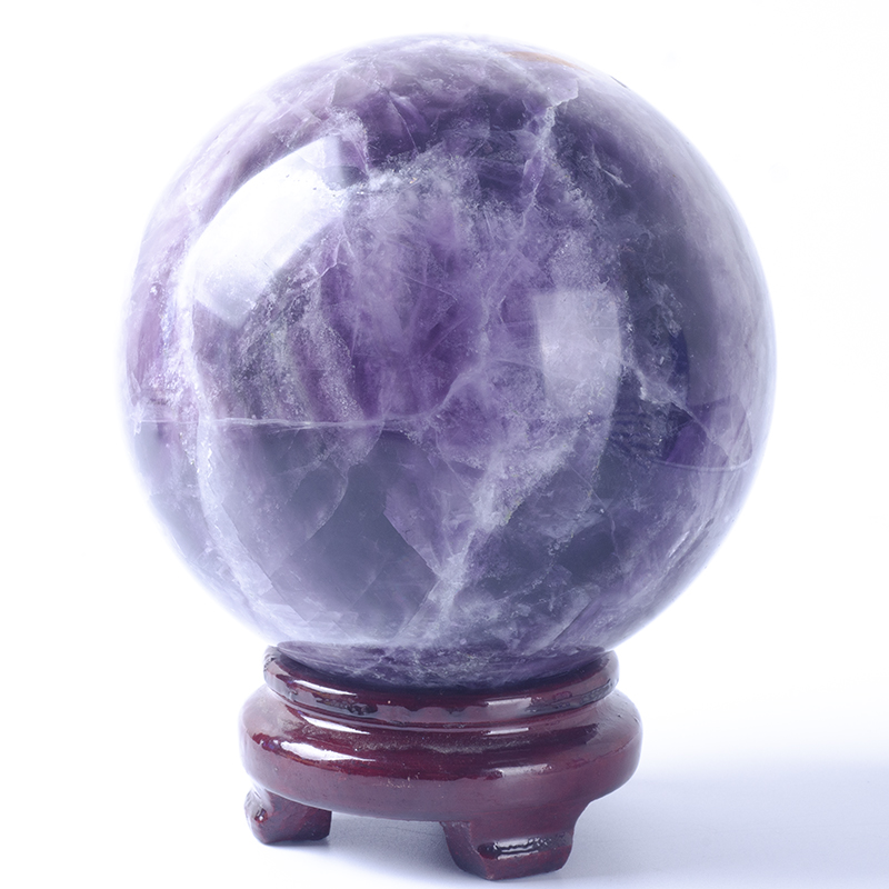 Cristales esféricos de fluorita púrpura natural 